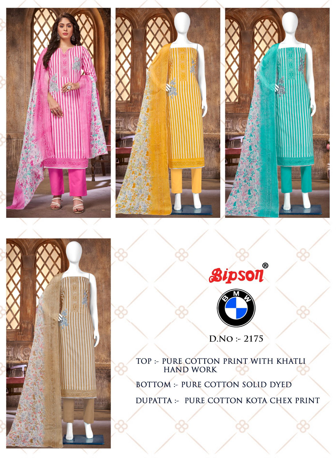 Bmw 2175 By Bipson Printed Cotton Dress Material Catalog